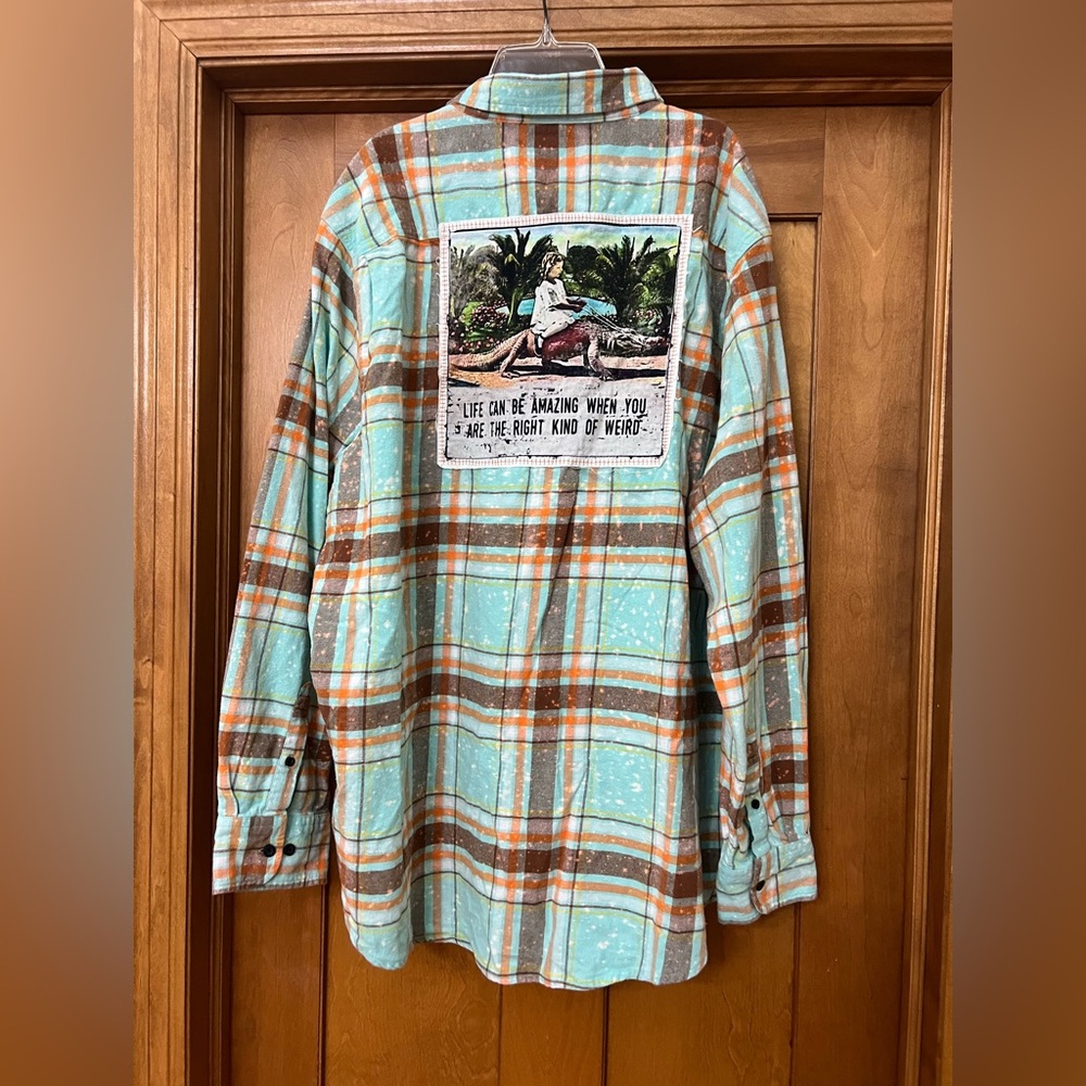 Angry Minnow Flannel Co. Flannel Shirt Size XXXL Right Kind Of Weird